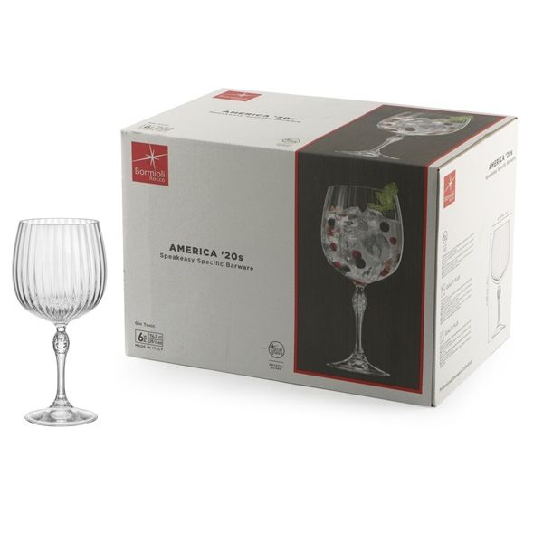 Set 6 Pezzi Gin & Tonic Glass Crystal America 20s 745ml di Roccobimbo