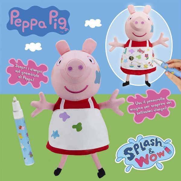 Peppa Pig Il Grembiule magici Disegni Peluche 25cm di Rocco Giocattoli