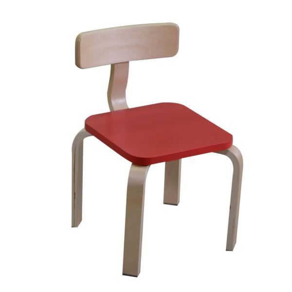 Sedia bimbi legno rosso cm36X31H30/51 di Vacchetti